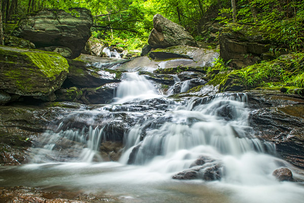 Crab Orchard Falls is a scenic waterfall in the NC mountains