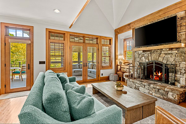 Cozy, yet spacious, living room with lots of natural light