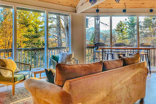 View from the open living space of this vacation getaway