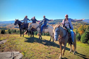 Horseback riders enjoy scenic views with Elk Mountain Riding Co., Banner Elk