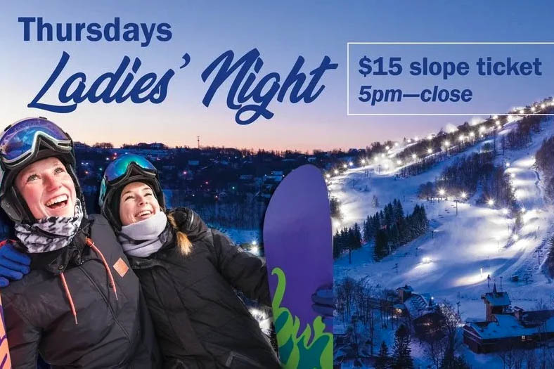 Ladies night discount lift tickets at Beech Mtn Resort North Carolina snowboarding