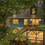 Evening view of 5-bedroom vacation rental house Beech Banner Elk