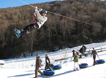 tubing hawksnest zipline mountains