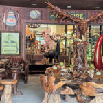 A sampling of the wood art furnishings at Mountain Emporium