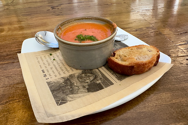 Diners receive a complimentary bowl of soup at Highlands Prohibition Kitchen