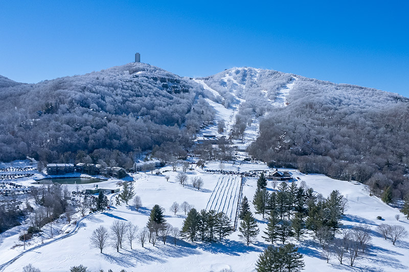 Snow day at Sugar Ski Mountain Resort near Banner Elk, NC