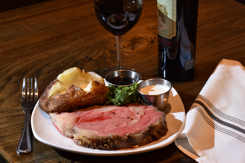 Prime rib is the specialty of the house at Stonewalls, Banner Elk, North Carolina